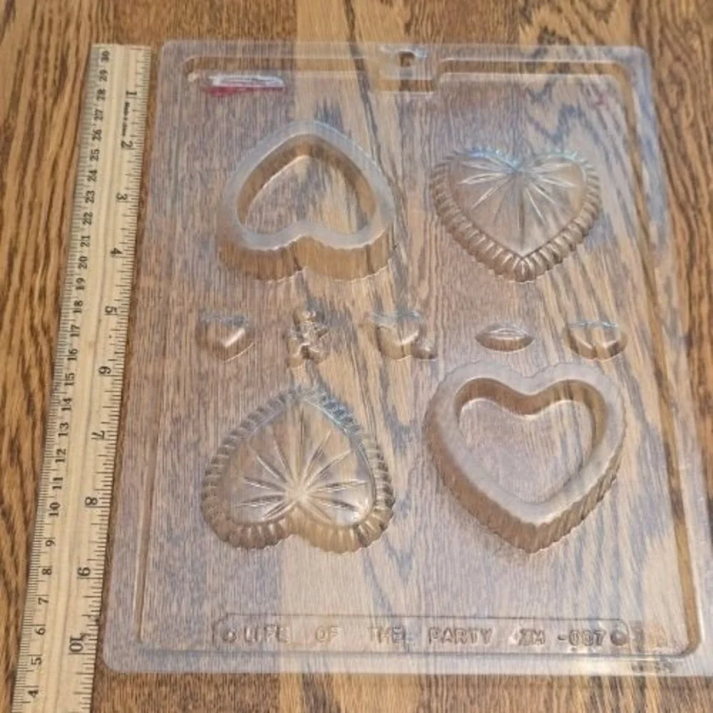 Life of the Party Heart Chocolate Candy Soap‎ Mold Clear Plastic ZM-007